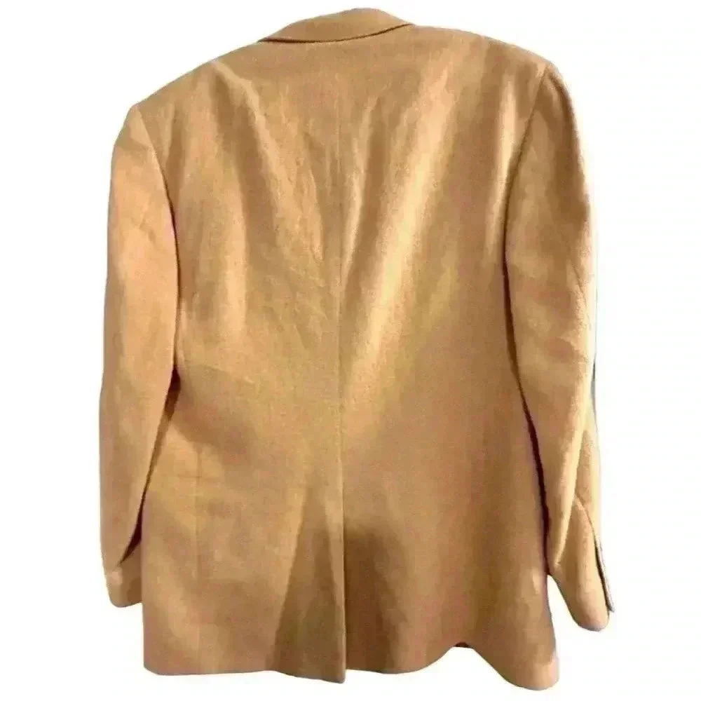 Andrew Fezza Men's Tan Camel Hair‎ Blazer Size 42L Business Two-Button